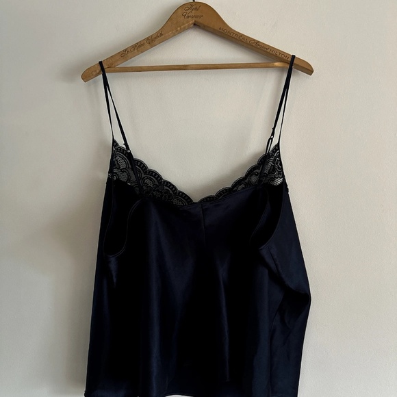 90s Vanity Fair Navy Blue Negligee Tank Top | Vintage Plus Size Vanity Fair | 3X - Picture 4 of 6